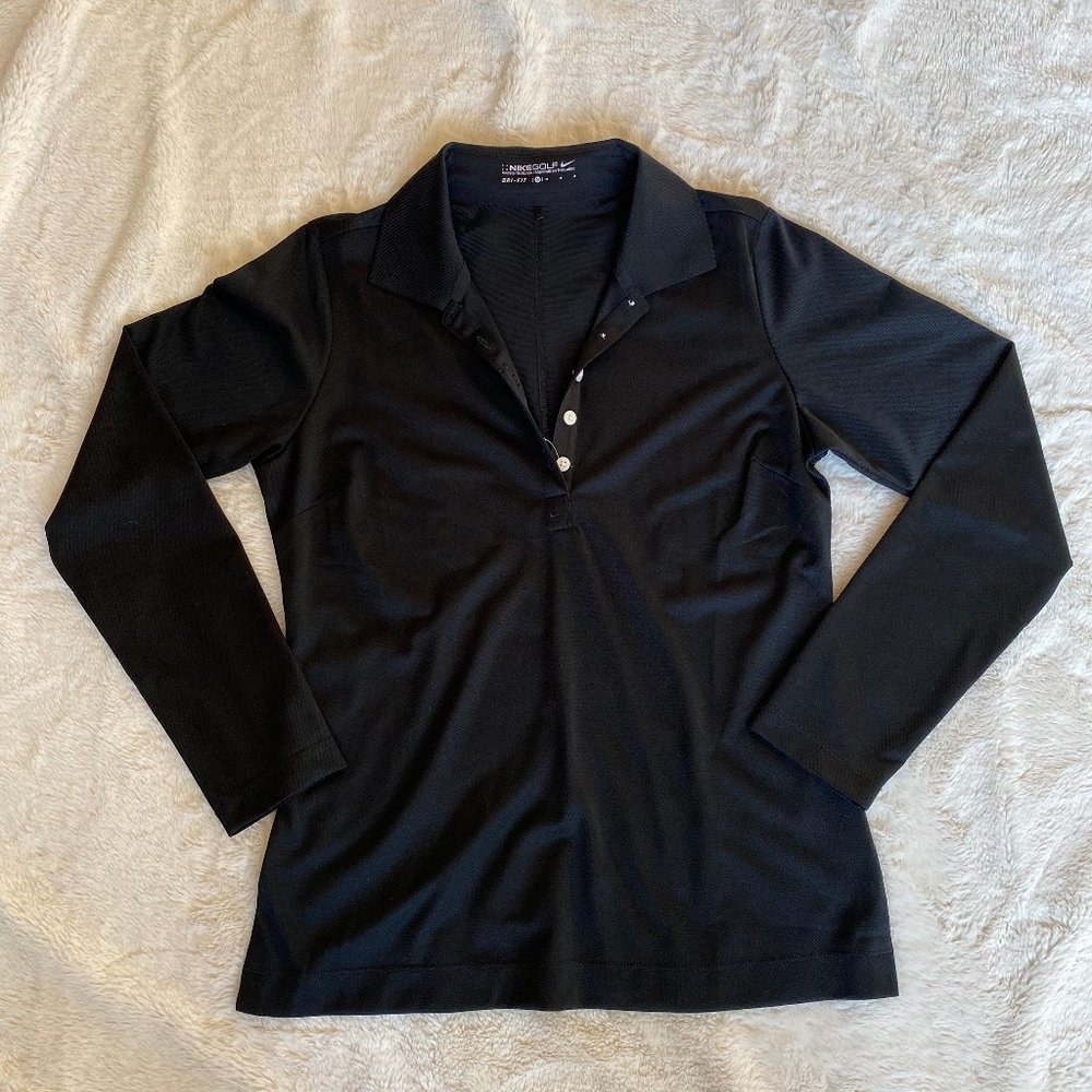 Nike black women's long sleeve golf shirt